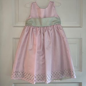 Pink with green sash/bow dress